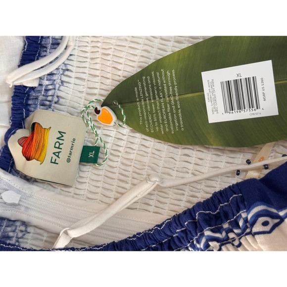 FARM RIO Blu Maxi Dress Blue White - Picture 3 of 6